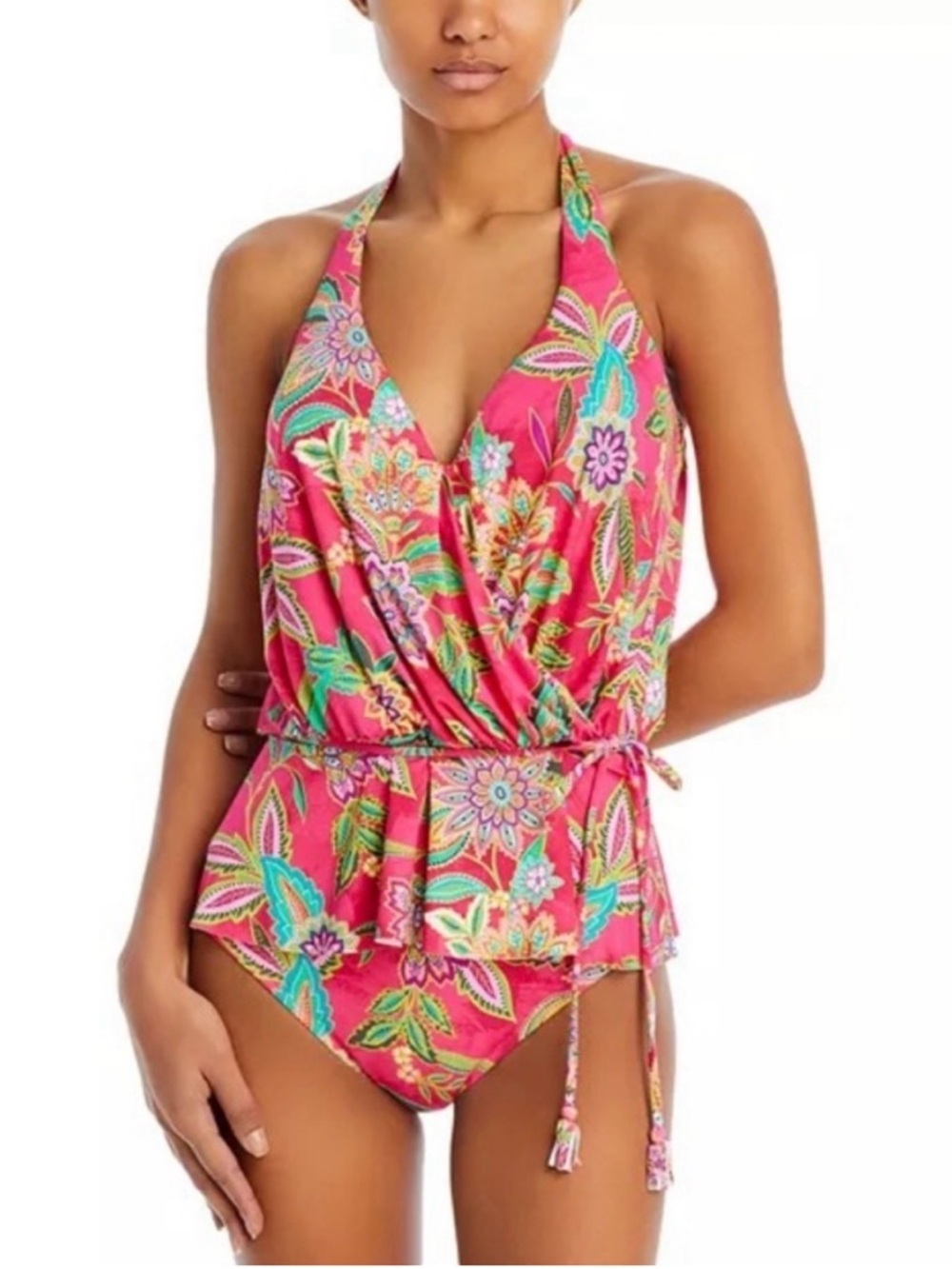 Johnny Was Pink Flamingo 2 piece Swimsuit